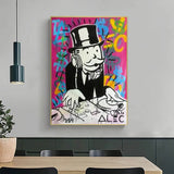 Money Poster Alec Monopoly Canvas Print-ChandeliersDecor