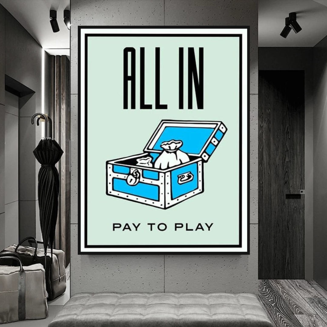 Monopoly All in Card Canvas Wall Art-ChandeliersDecor