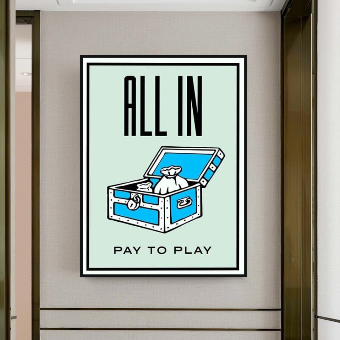 Monopoly All in Card Canvas Wall Art-ChandeliersDecor
