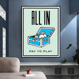 Monopoly All in Card Canvas Wall Art-ChandeliersDecor