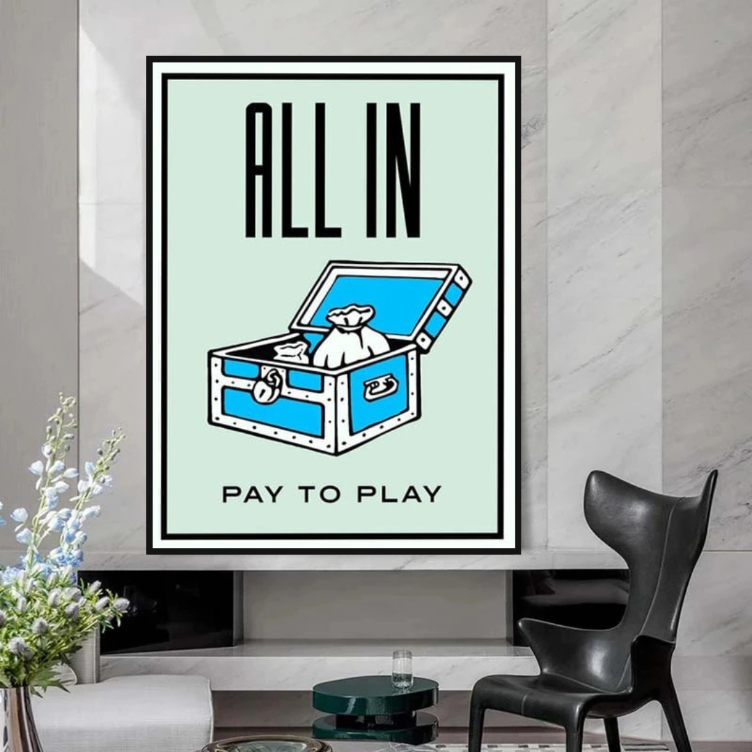 Monopoly All in Card Canvas Wall Art-ChandeliersDecor