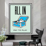 Monopoly All in Card Canvas Wall Art-ChandeliersDecor