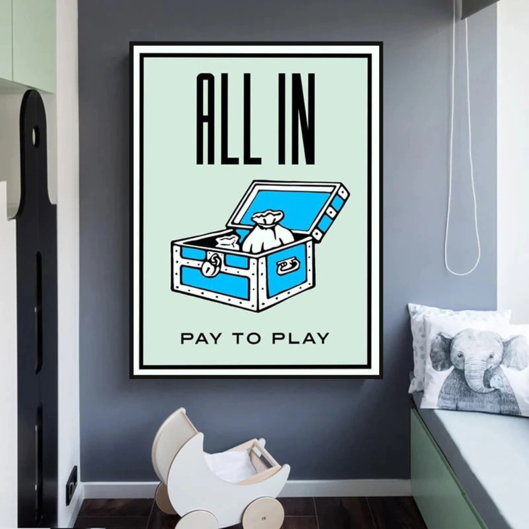 Monopoly All in Card Canvas Wall Art-ChandeliersDecor