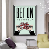 Monopoly Bet on Yourself Card Canvas Wall Art