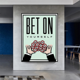 Monopoly Bet on Yourself Card Canvas Wall Art-ChandeliersDecor