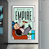 Monopoly Build an Empire Card Canvas Wall Art-ChandeliersDecor