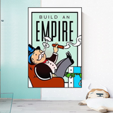 Monopoly Build an Empire Card Canvas Wall Art-ChandeliersDecor