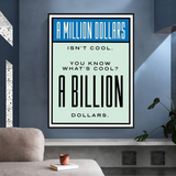 Monopoly Cool Billion Dollars Card Canvas Wall Art-ChandeliersDecor