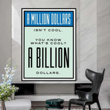 Monopoly Cool Billion Dollars Card Canvas Wall Art-ChandeliersDecor