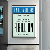 Monopoly Cool Billion Dollars Card Canvas Wall Art-ChandeliersDecor