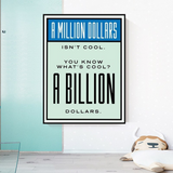 Monopoly Cool Billion Dollars Card Canvas Wall Art-ChandeliersDecor