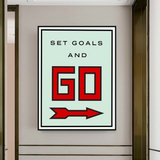 Monopoly Get Goals and Go Card Canvas Wall Art-ChandeliersDecor