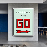 Monopoly Get Goals and Go Card Canvas Wall Art-ChandeliersDecor