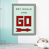 Monopoly Get Goals and Go Card Canvas Wall Art-ChandeliersDecor