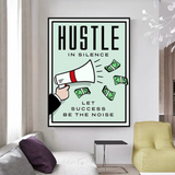 Monopoly Hustle in Silence Card Canvas Wall Art