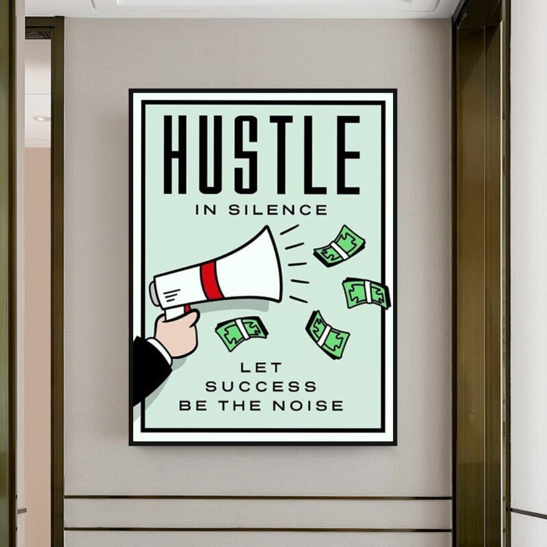 Monopoly Hustle in Silence Card Canvas Wall Art-ChandeliersDecor