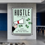 Monopoly Hustle in Silence Card Canvas Wall Art-ChandeliersDecor