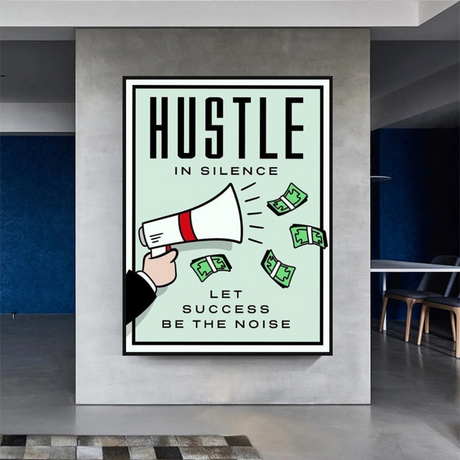 Monopoly Hustle in Silence Card Canvas Wall Art-ChandeliersDecor