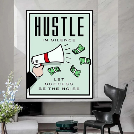 Monopoly Hustle in Silence Card Canvas Wall Art-ChandeliersDecor