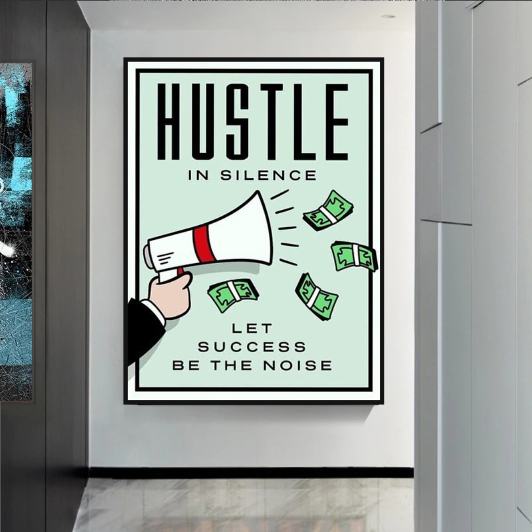 Monopoly Hustle in Silence Card Canvas Wall Art-ChandeliersDecor