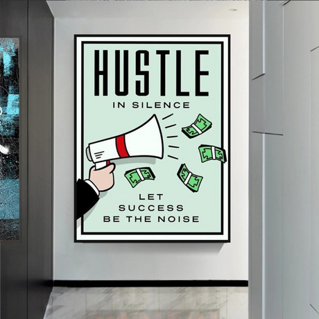 Monopoly Hustle in Silence Card Canvas Wall Art-ChandeliersDecor