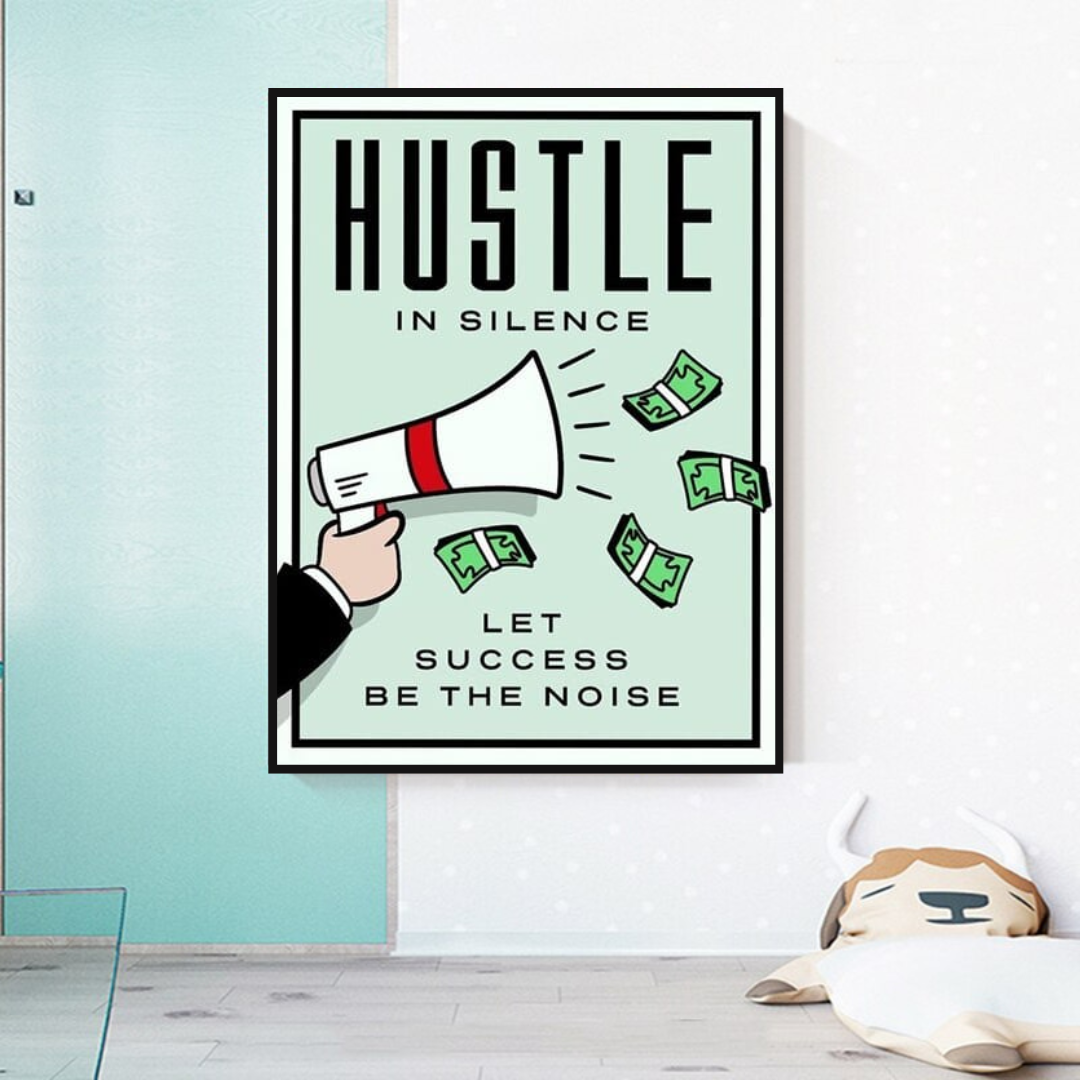 Monopoly Hustle in Silence Card Canvas Wall Art-ChandeliersDecor