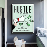 Monopoly Hustle in Silence Card Canvas Wall Art-ChandeliersDecor