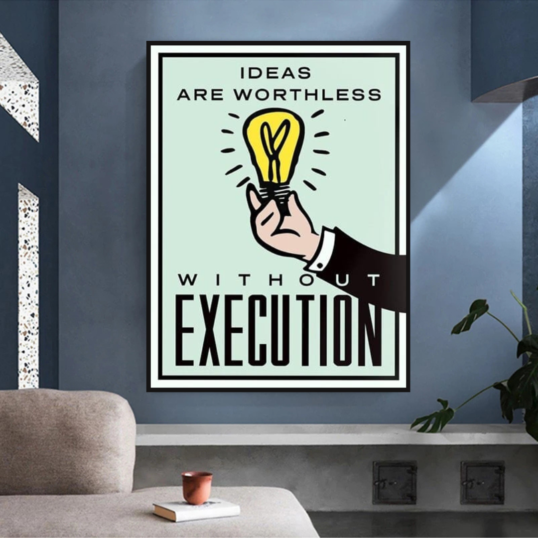 Monopoly Ideas are worthless Card Canvas Wall Art-ChandeliersDecor