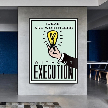 Monopoly Ideas are worthless Card Canvas Wall Art-ChandeliersDecor