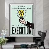 Monopoly Ideas are worthless Card Canvas Wall Art-ChandeliersDecor