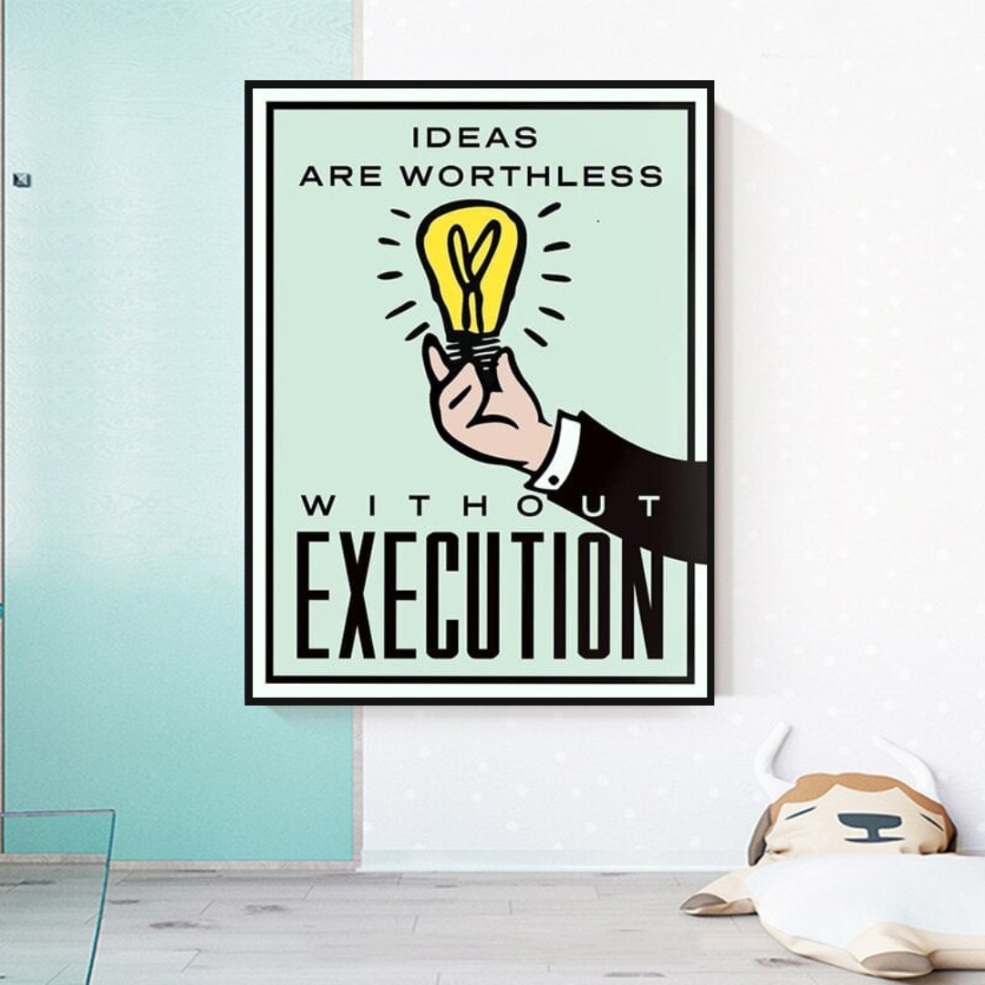 Monopoly Ideas are worthless Card Canvas Wall Art-ChandeliersDecor
