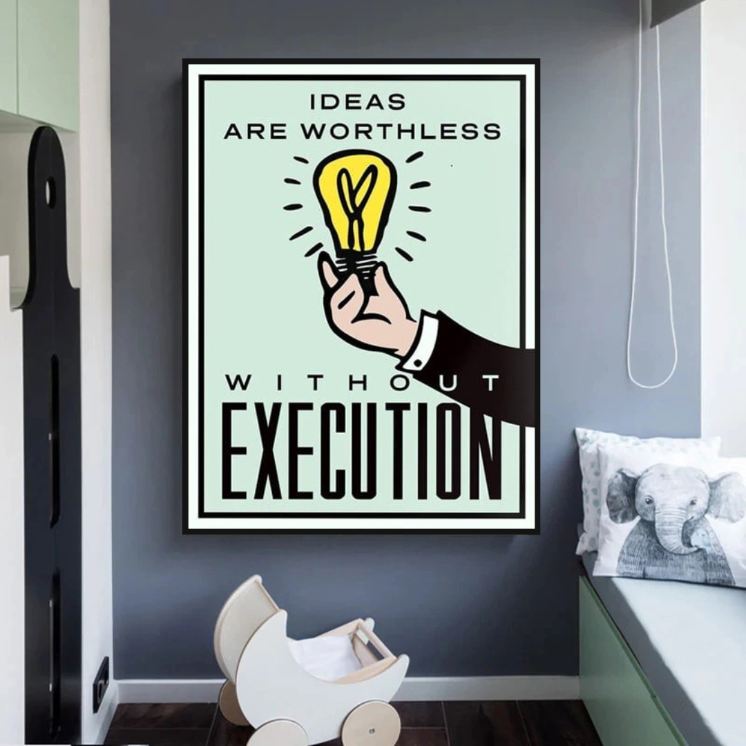 Monopoly Ideas are worthless Card Canvas Wall Art-ChandeliersDecor