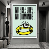 Monopoly No Pressure No Diamonds Card Canvas Wall Art-ChandeliersDecor