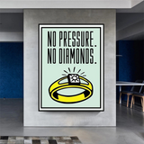 Monopoly No Pressure No Diamonds Card Canvas Wall Art-ChandeliersDecor