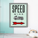 Monopoly Speed Wins Card Canvas Wall Art-ChandeliersDecor