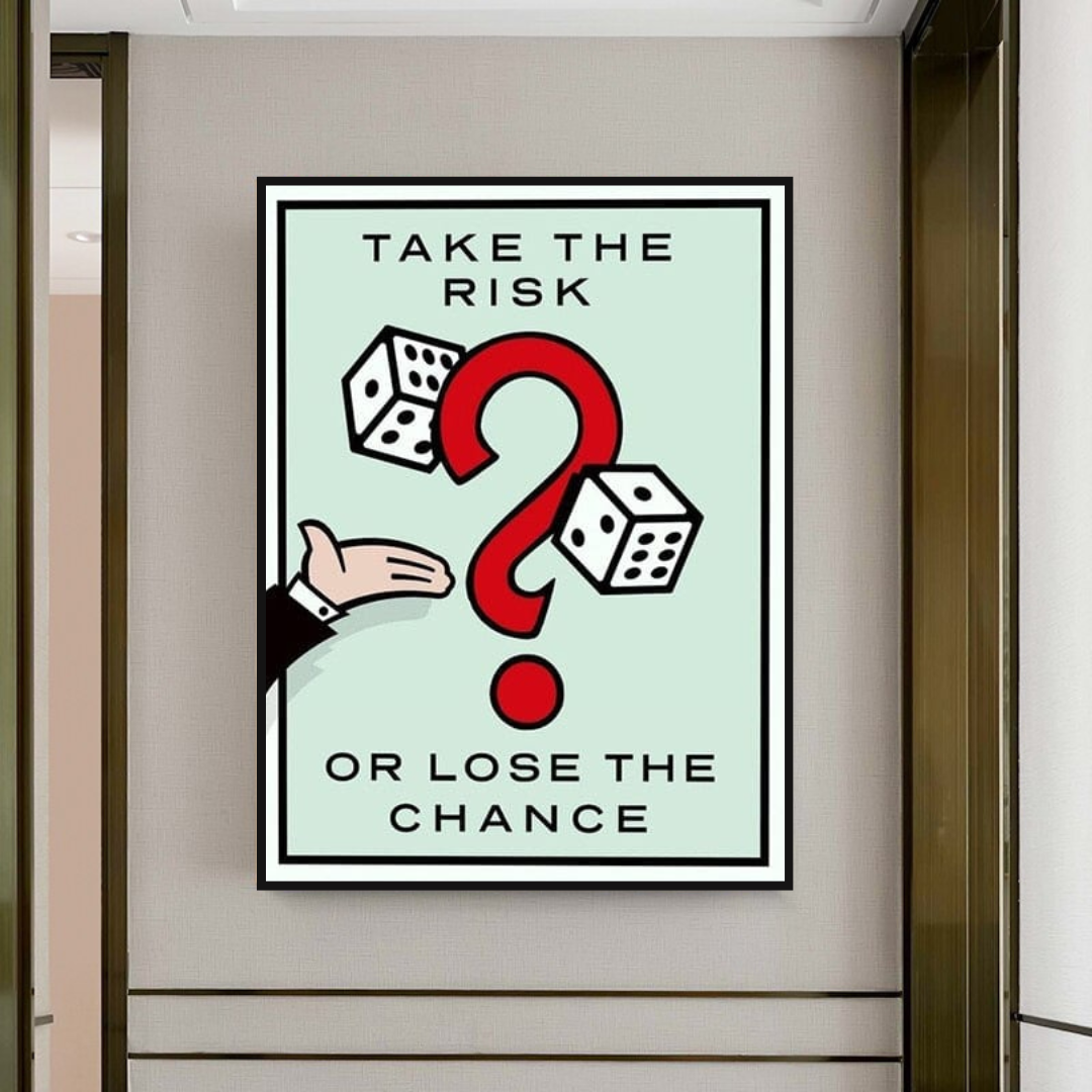 Monopoly Take the Risk Card Canvas Wall Art-ChandeliersDecor