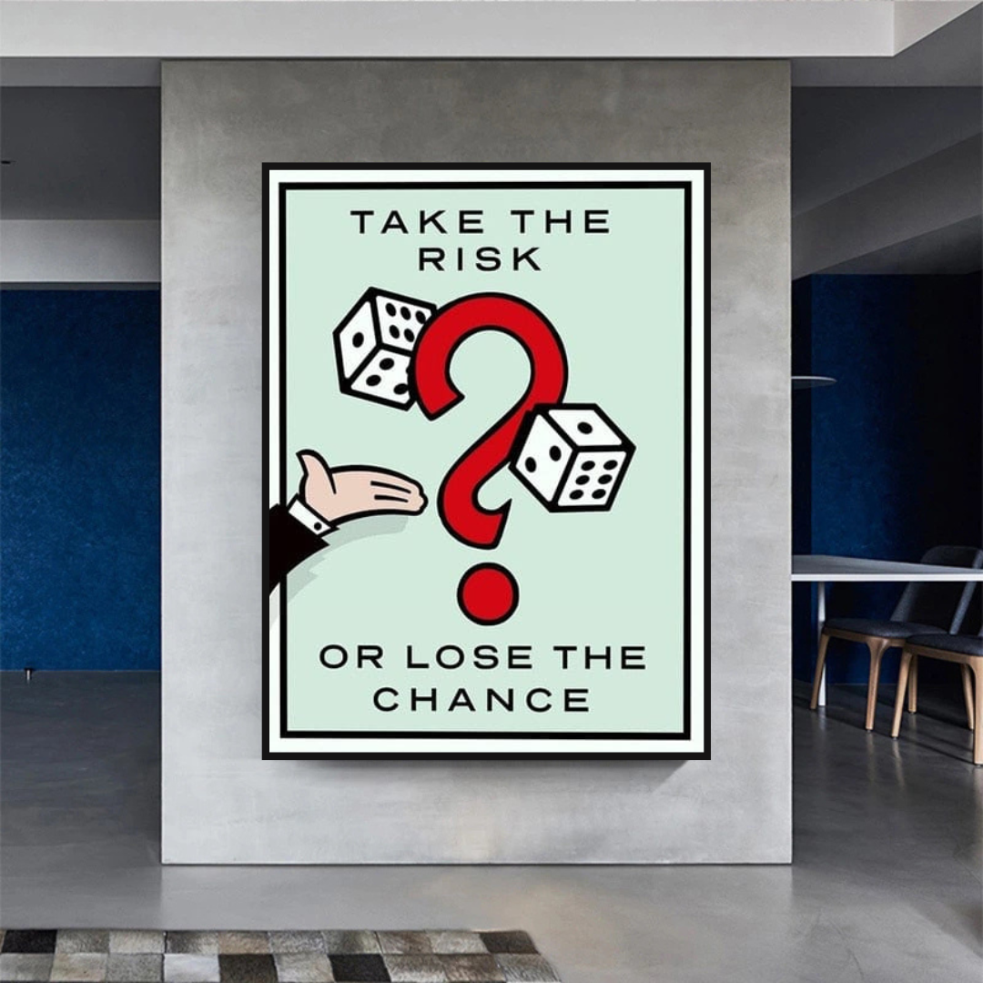 Monopoly Take the Risk Card Canvas Wall Art-ChandeliersDecor