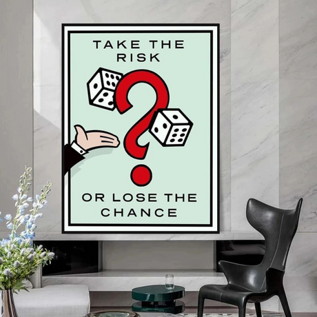 Monopoly Take the Risk Card Canvas Wall Art-ChandeliersDecor