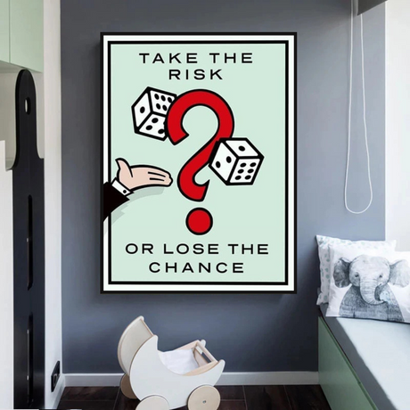 Monopoly Take the Risk Card Canvas Wall Art-ChandeliersDecor