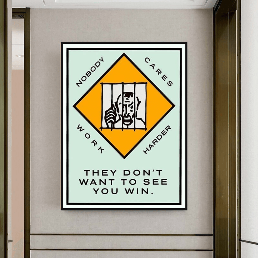 Monopoly: Sie wollen nicht, dass Sie gewinnen. Leinwand-Wandkunst aus Karton 