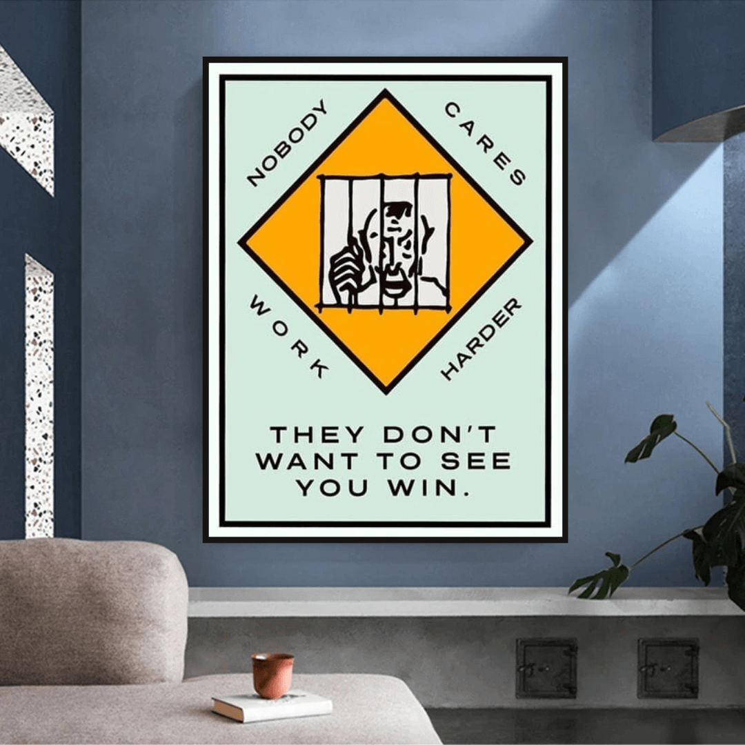 Monopoly They dont want to let you win Card Canvas Wall Art-ChandeliersDecor