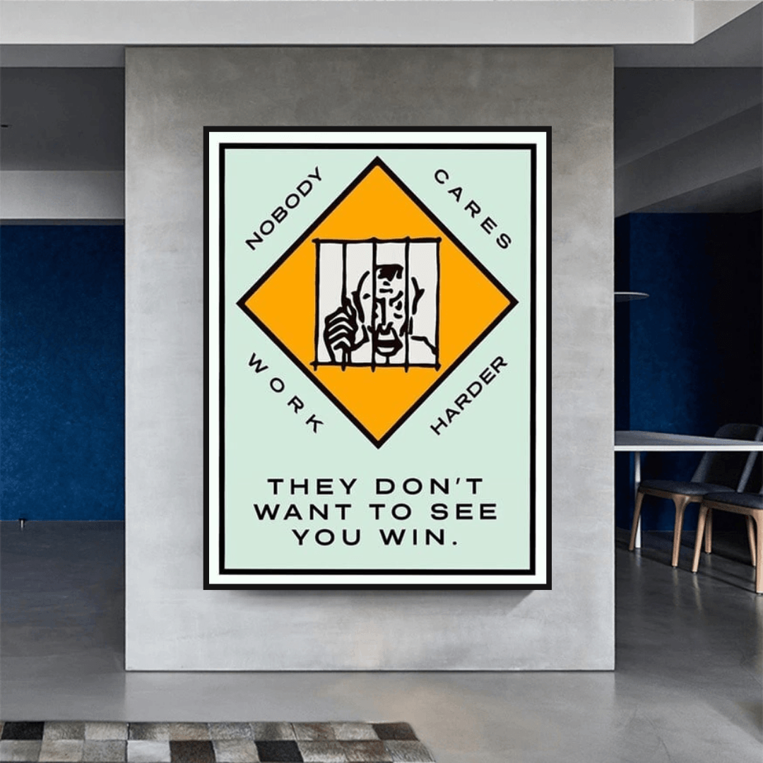 Monopoly: Sie wollen nicht, dass Sie gewinnen. Leinwand-Wandkunst aus Karton 