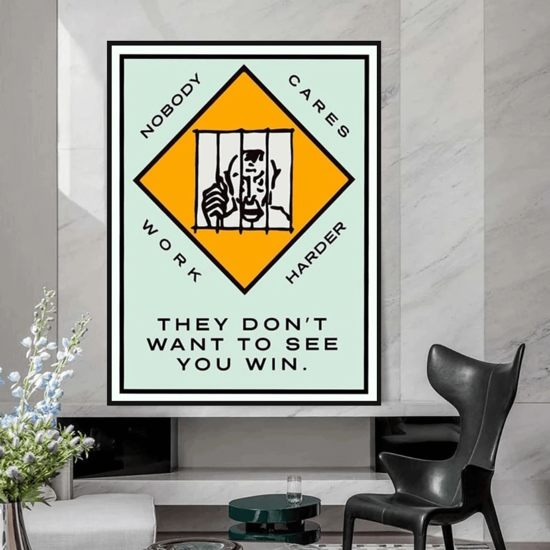 Monopoly They dont want to let you win Card Canvas Wall Art-ChandeliersDecor