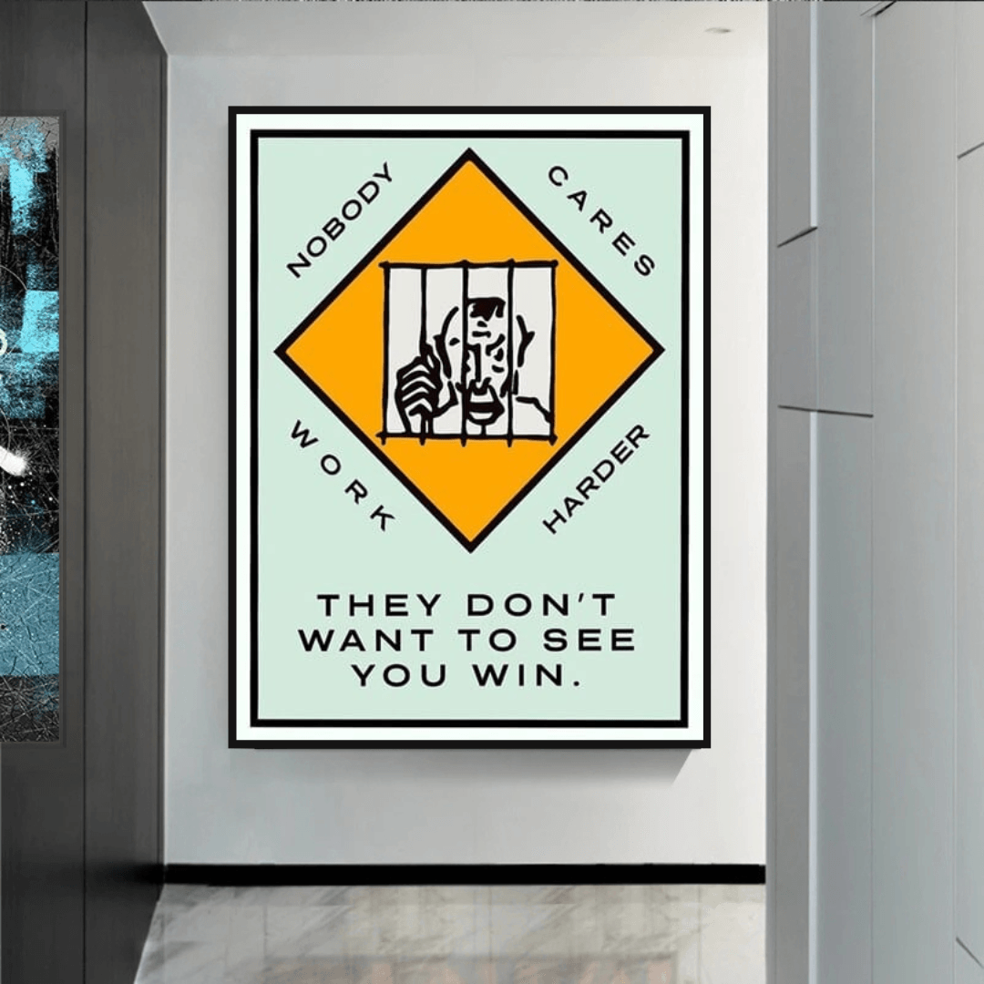 Monopoly They dont want to let you win Card Canvas Wall Art