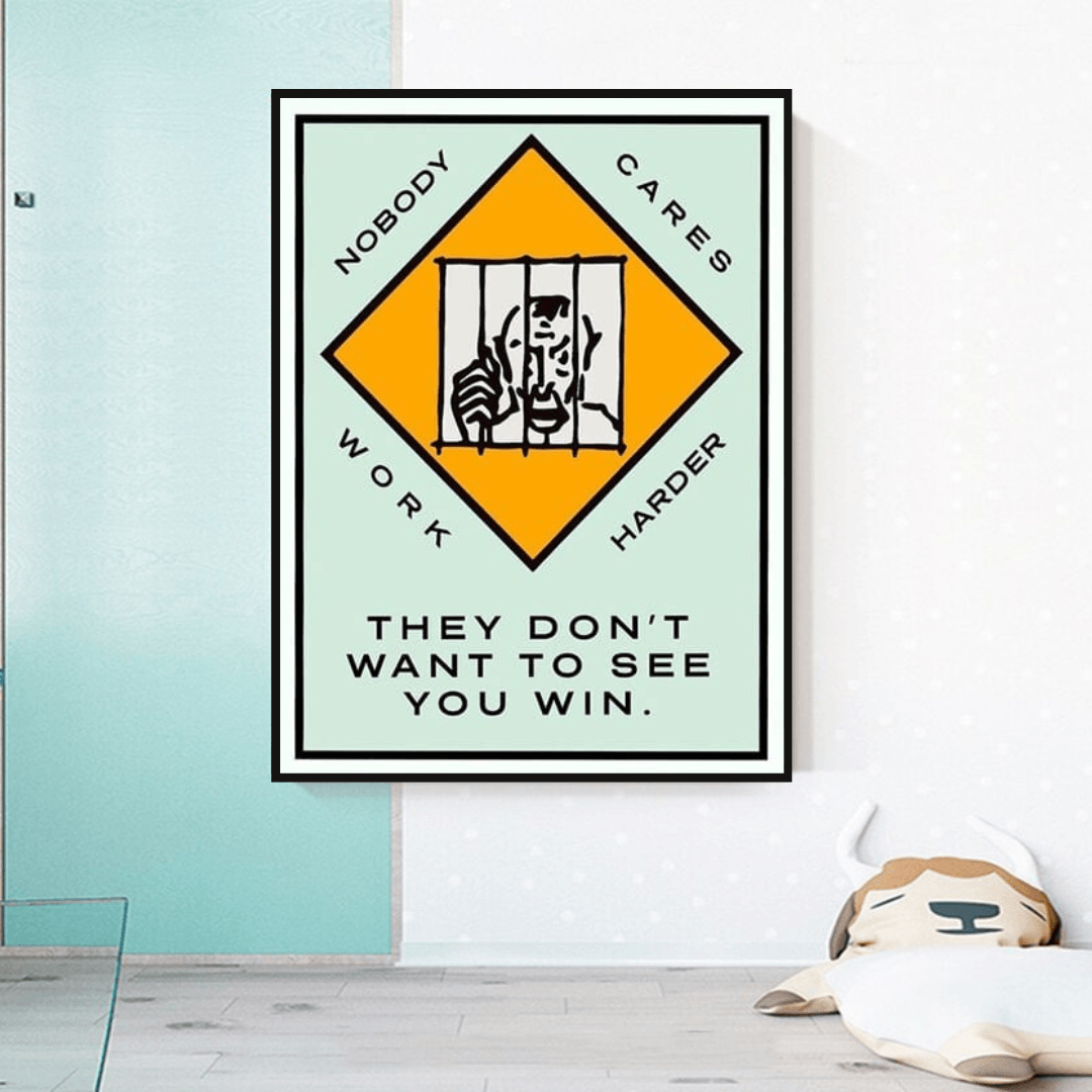 Monopoly They dont want to let you win Card Canvas Wall Art-ChandeliersDecor