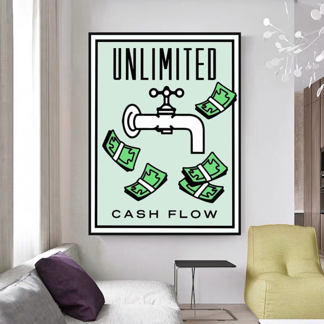 Monopoly Time Is Money Canvas Wall Art-ChandeliersDecor