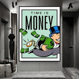 Monopoly Time Is Money Card Canvas Wall Art-ChandeliersDecor