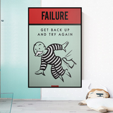 Monopoly's 'Try Again' Canvas Wall Art-ChandeliersDecor