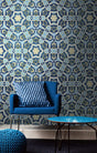 Morrocon Blues Geometric Wallpaper Mural-ChandeliersDecor.com
