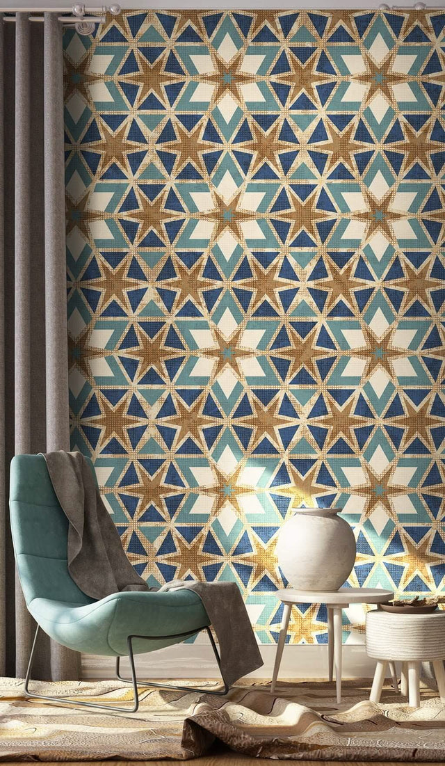 Morrocon Themed Geometric Wallpaper Mural-ChandeliersDecor.com